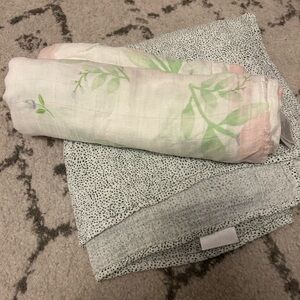 Floral and Dotted Baby Swaddle Blankets